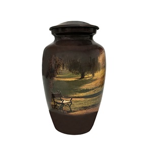 Urna costosa de aluminio para adultos para cenizas humanas, urnas de cremación negras con tapa, urnas para adultos funerarias femeninas y masculinas - Product Image 1