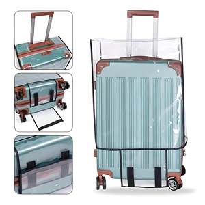 Transparent Luggage Protection Bundle <b>Suitcase</b> Cover with PP Polyester Spandex Drawstring Closure Solid Pattern - Product Image 2