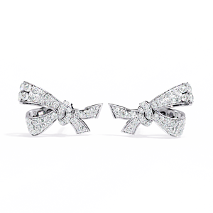 Labgrown ต่างหูติดโบว์เพชรเต็มรูปแบบ CVD ประดับเพชรหรูหราเบาดีไซน์รูปโบว์ - Product Image 5