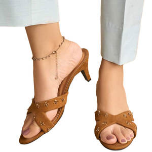 Customized Color Velvet Upper Anti-Slippery Heel Slides Fashion Trend Printed Comfort Soft Insole - Product Image 1