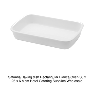 ถาดอบขนมทรงสี่เหลี่ยม Saturnia รุ่น Bianca ขนาด 36 x 25 x 6 ซม. สำหรับเตาอบ อุปกรณ์จัดเลี้ยงโรงแรม ขายส่ง - Product Image 2
