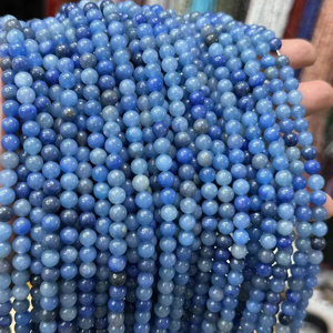 Stone <b>Beads</b> Blue aventurine <b>Beads</b> Strand Stone Jewelry <b>Loose</b> Smooth Gemstone Healing Necklace Natural Crystal Wholesaler - Product Image 6