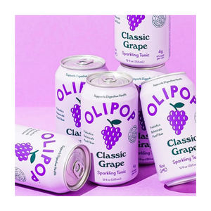 Bebida clásica de uva OliPop, refrescante soda prebiótica para uso diario - Product Image 3