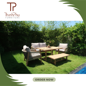 Vietnam's Stylish and Inexpensive Acacia Wood Contemporary Outdoor Furniture for Hotel & Villa Use Patio Sofa and Garden Sets - Product Image 2