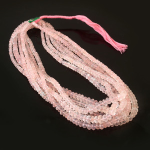 Perles facettées rondes en quartz rose naturel 4-9 mm, perles en pierre précieuse quartz rose, brin de 16 pouces, fournitures pour la fabrication de bijoux, vente en gros - Product Image 1
