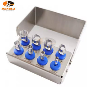 ชุดเจาะทรีฟินทันตกรรมทำจากสแตนเลส8-Pcs ชุดเครื่องมือยึดหัวกรอฟันแบบแมนนวล - Product Image 6