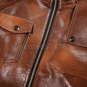 Meilleures ventes Veste en cuir mince de style High Street pour hommes Design personnalisé Produit d'hiver populaire - Product Image 3