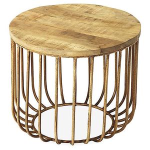 โต๊ะกาแฟโลหะทรงกลมแบบหรูหราทำจากไม้เคลือบสีโรสโกลด์ขายส่งราคาถูกส่งออกจากอินเดีย - Product Image 5