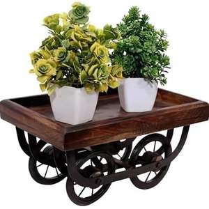 ถาดเสิร์ฟอาหารสี่เหลี่ยมผืนผ้าด้ามจับโลหะไม้พร้อมถาดบริการสีทองถาดไม้บ้านโรงแรมร้านอาหารตามสั่ง - Product Image 4