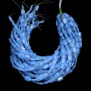 Natural Light Blue Rectangle Onyx 15 Inch Stone Strand 28 Pieces Chakralume for Jewelry Making Fashion Wholesale Bulk India - Product Image 2