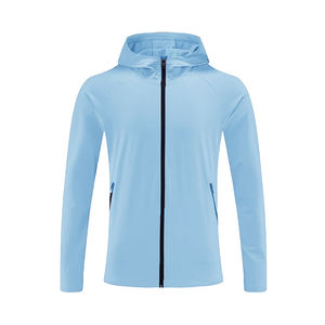 Chaqueta de gimnasio ligera para hombre, color aceptable para el cliente, portátil, para deportes al aire libre, abrigos de secado rápido, capucha transpirable reflectante - Product Image 4