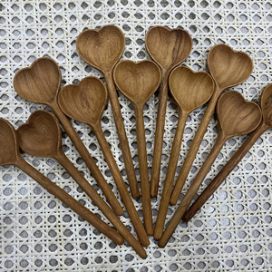 Japanese Style Wooden Twig <b>Spoon</b> Long Handle / Medium Size Heart Wood <b>Spoon</b> Aesthetic Kitchen Decor Spatula Tableware Dinnerware - Product Image 1