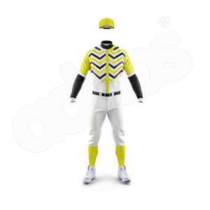 Uniformes Deportivos de Béisbol y Sóftbol Unisex, Colores Personalizados, Blanco, Negro, Amarillo, Transpirables, de Secado Rápido, 100% Poliéster Sublimado - Product Image 2