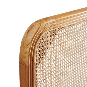 หัวเตียงไม้สักแท้ ดีไซน์ทันสมัย แข็งแรง ทนทาน คุณภาพสูง พร้อมหวายสาน  สีสั่งทำได้ เฟอร์นิเจอร์ห้องนอน สำหรับอพาร์ทเมนต์และบ้าน - Product Image 4