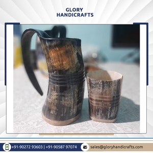 Logotipo personalizable de alta calidad, vajilla de cerámica ecológica, taza de cristal de cuerno corto indio Vikingo, accesorio de lavado a mano - Product Image 2