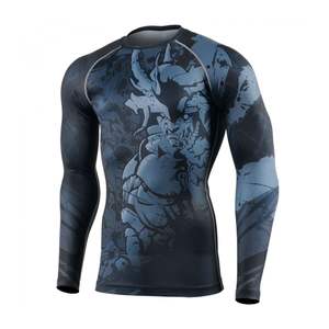 Chemises de compression sublimées d'entraînement de gymnastique à manches longues en polyester pour hommes - Product Image 4