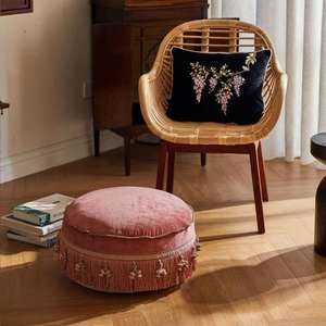 <b>Moroccan</b> <b>Leather</b> Pouf Handmade Ottoman Footstool Traditional Handcrafted <b>Pouffe</b> Home Decor Boho Ottoman Seat Living Roo - Product Image 1