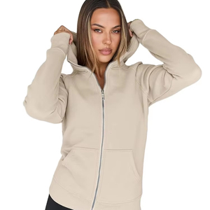 Veste d'hiver à fermeture éclair avec logo personnalisé brodé pour hommes et femmes, manteau, sweat à capuche, pull à manches longues, sweat à capuche de couleur unie - Product Image 1