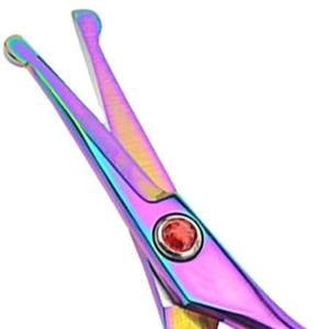 Ciseaux de cheveux de coiffeur droits professionnels en acier inoxydable 6 ''pouces ciseaux amincissants plats noirs/violets pour la coiffure - Product Image 4