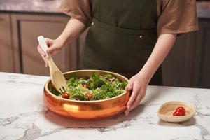 Cuenco redondo de bambú hecho a mano brillante dorado para servir, ensaladera desechable ecológica para acampar, Color personalizable, producto caliente de Vietnam - Product Image 4