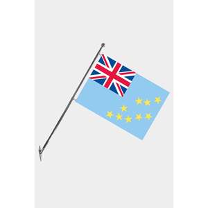 Tuvalu Telescopic Flagpole <b>Set</b> Wall-Mounted with Digital Printing Polyester Banners - Product Image 1