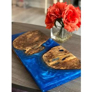 Unique <b>Wooden</b> Resin Serving Tray with Resin and Agate FusionRamzan Special - Product Image 2
