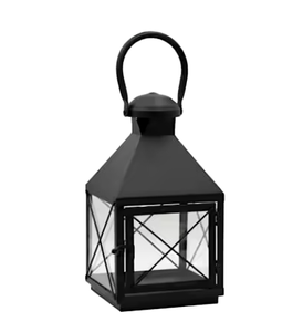 Lanternes à bougie modernes en métal faites à la main en forme de carré enduit de poudre noire pour la décoration de la maison et les fêtes/mariages - Product Image 1