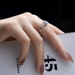 Anillo de compromiso de diamante cultivado en laboratorio de oro blanco de 14 quilates para mujer anillo de diamante de corte radiante joyería de moissanita de diamante certificado IGI - Product Image 6