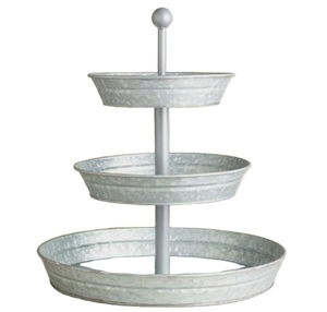 Support à gâteaux moderne à 3 niveaux pour la maison, l'hôtel, le mariage, la fête d'anniversaire, plateau de service à gâteaux en fer galvanisé - Product Image 6