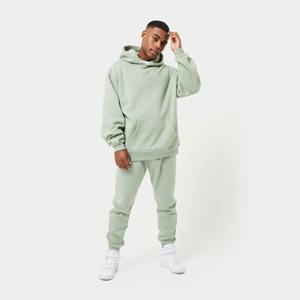 Ensemble de survêtement en molleton français respirant pour hommes comprenant un sweat à capuche et un pantalon de jogging fuselé, coupe décontractée - Product Image 4