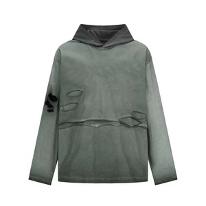 Sweat à capuche double vintage de haute qualité pour homme, coupe ample et décontractée, 100% coton, coupe-vent, avec poche - Product Image 5