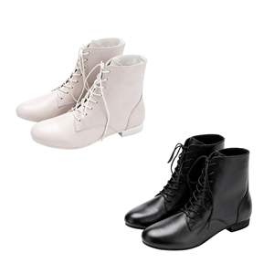 Botines de Mujer con Cordones, Tacón Bajo, Forro de Malla y Cuero Genuino, para Otoño e Invierno, Hechos en Bangladés, OEM ODM - Product Image 1