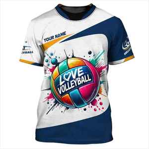 Camiseta unisex con estampado 3D para hombre, nueva ropa de voleibol de secado rápido, nombre personalizado, diseño de atleta a la moda, Personalización de Diseño, 2017 - Product Image 6