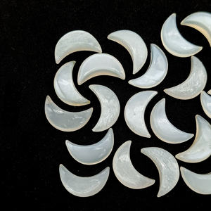 White Moonstone Smooth Crescent <b>Moon</b> Shape Gemstone for Jewelry Making, Loose Hand Carved Moonstone Carving Briolette Beads 16mm - Product Image 2
