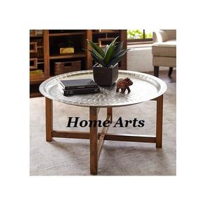 Mesa de Centro Redonda de Aluminio y Madera Hecha a Mano, Tamaño Personalizado, para Café y Té, para Proveedor Mayorista - Product Image 3