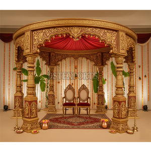 Abordable South Wedding Round Kalyanam Mandapam Personnalisé de haute qualité Durable Fibre Sculpture Piliers Mariage Rond Mandap USA - Product Image 2