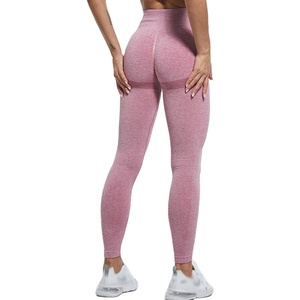 Leggings Deportivos de Cintura Alta para Mujer, sin Costuras, Efecto Push-Up, para Yoga, Fitness, Ejercicio, Poliéster, Jeggings, Ropa Deportiva Casual - Product Image 4