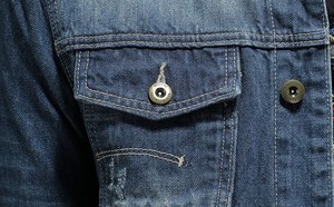 Chaqueta vaquera azul oscuro para hombre, prendas de vestir exteriores versátiles de negocios informales lavables Retro a la moda de alta calidad - Product Image 3