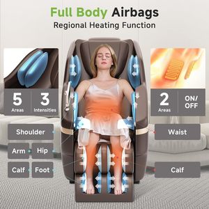 Sillón de Masaje de Cuerpo Completo con Gravedad Cero, Reclinable con Rodillos Fijos, Modos Automáticos, Airbag, Calefacción en Cintura y Espalda, Bluetooth - Product Image 3