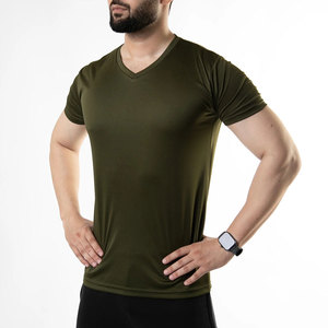 Camiseta para correr personalizable con cuello en V para hombre, poliéster ligero, licra, secado rápido y transpirable, estilo Formal - Product Image 2