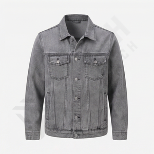 Veste en jean pour homme, coupe slim, style motard déchiré, bleu vintage, manches longues personnalisées, vêtements en jean classiques, veste en jean pour homme - Product Image 1