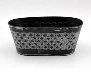 Antique Unique Design Iron Round <b>Planter</b> Handmade Metal Flower Vases for Garden & Indoor Home Decoration Black & Gray - Product Image 4