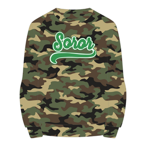 เสื้อสเวตเชิ้ตคอกลม 08 Soror สำหรับสตรี ลายตราสัญลักษณ์สมาคมนักศึกษาหญิงกรีก สีชมพูและสีเขียว สำหรับฤดูหนาว สไตล์ลำลองทันสมัย - Product Image 5