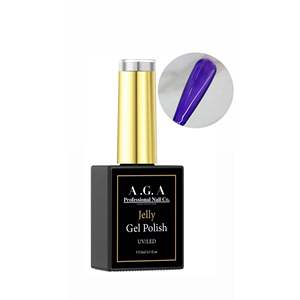 Smalto Gel UV A.G.A JELLY # 5 Flaconi Viola da 15ml con Lampada LED per Nail Art Fai-da-Te, Campione Gratuito - Product Image 1