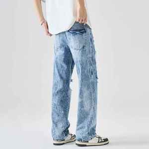 Premium Ripped Jeans Trendy Distressed Denim Slim & Loose Fit Styles Parfait pour les fêtes Voyage Quotidien Casual Streetwear - Product Image 2