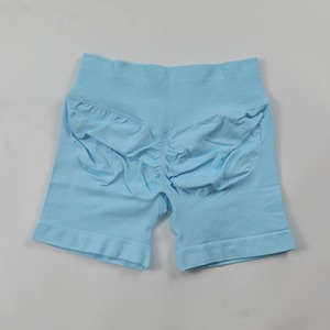 Logotipo personalizado favorecedor de cintura alta Scrunch Yoga Fitness Shorts Diseño sin costuras y a prueba de sentadillas - Product Image 4