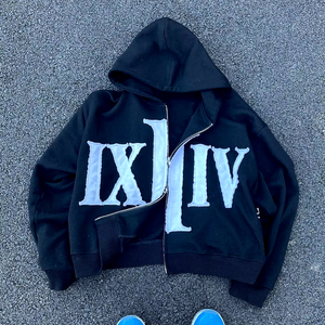 Sudadera con capucha y cremallera lavada Vintage personalizada para hombre, chaqueta de hombre de gran tamaño de algodón 100% Unisex para primavera - Product Image 1