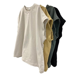 Nuevo diseño personalizado lavado peso pesado camiseta sin mangas francés Terry en blanco vintage camiseta sin mangas hombres - Product Image 1