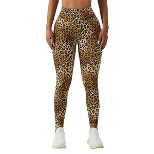 กางเกงเลกกิ้งกีฬากางเกงโยคะเอวสูงเอวยางยืดพิมพ์ลายเสือดาวกางเกงรัดรูปสำหรับฟิตเนส - Product Image 6