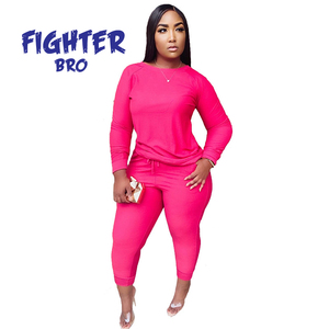 Survêtement respirant 100% coton personnalisé pour femmes taille haute Style décontracté entraînement et jogging ensemble 2 pièces en gros - Product Image 3